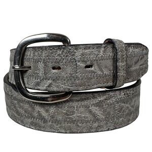 Vintage Nocona Belt Exotic gray Leather 38 Silver Buckle Western Cowboy